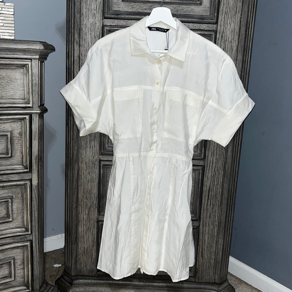 NWT Zara Off White Dress Size M